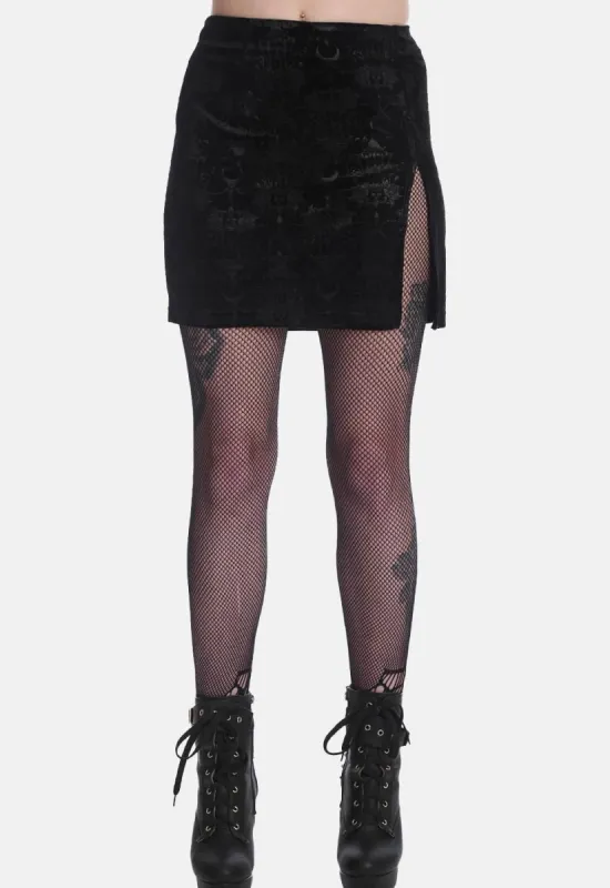 Chandelier Slit Mini Skirt made by Damaged Society