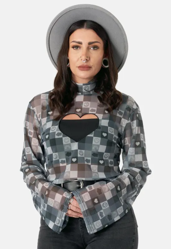 Silver Skyline Long Sleeved Top sold by Damaged Society