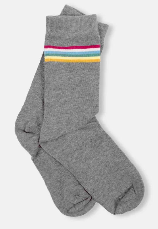 Rainbow Strip Socks sold by Damaged Society