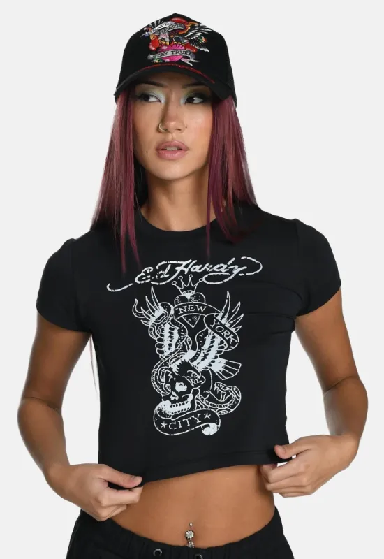 NYC Cropped Baby T-Shirt sold by Damaged Society