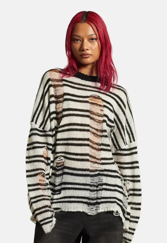Dexter Stripe Knit sold by Damaged Society