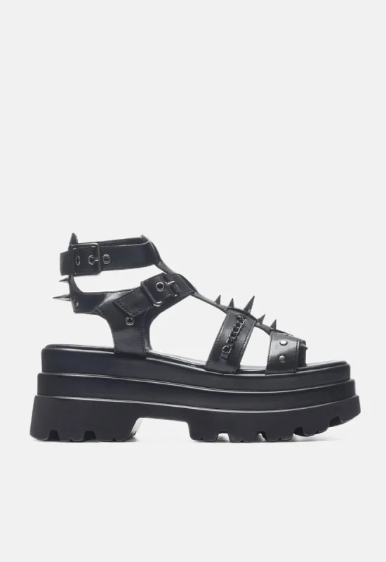 The Divine Destruction Spiked Chunky Sandals sold by Damaged Society