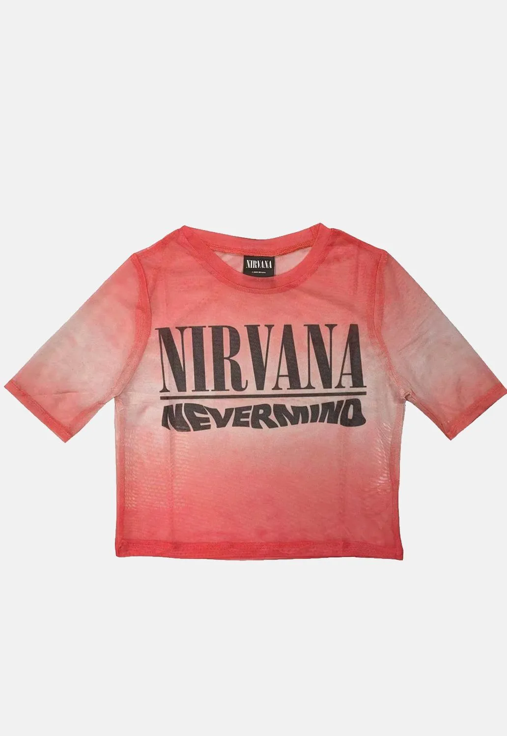 Nevermind Wavy Logo Mesh Crop Top sold by Damaged Society