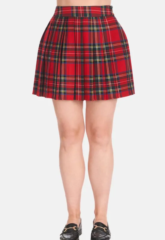 Prep Pleat Tartan Mini Skirt sold by Damaged Society