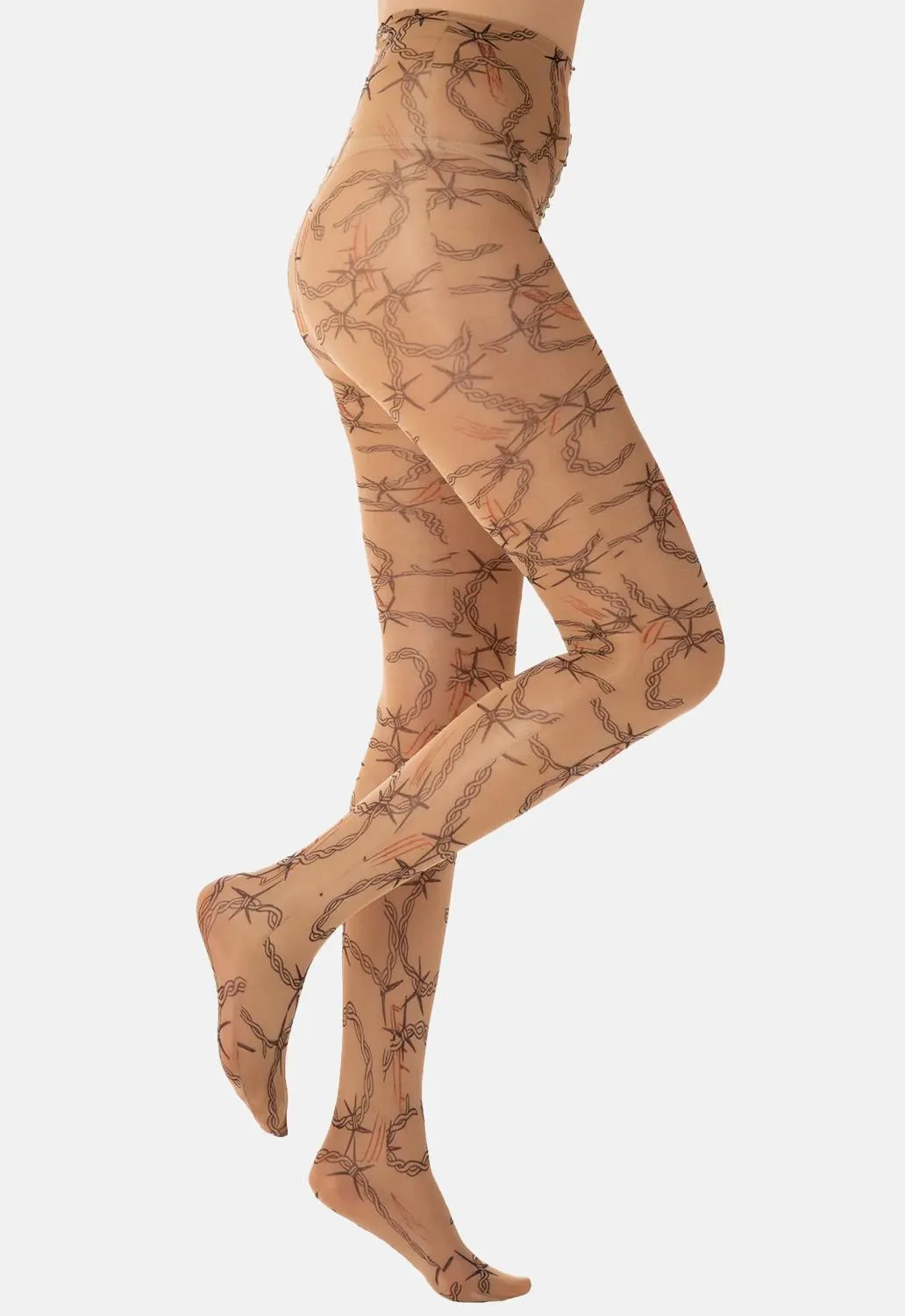 Barbed Wire Printed Tights sold by Damaged Society product image thumbnail 2