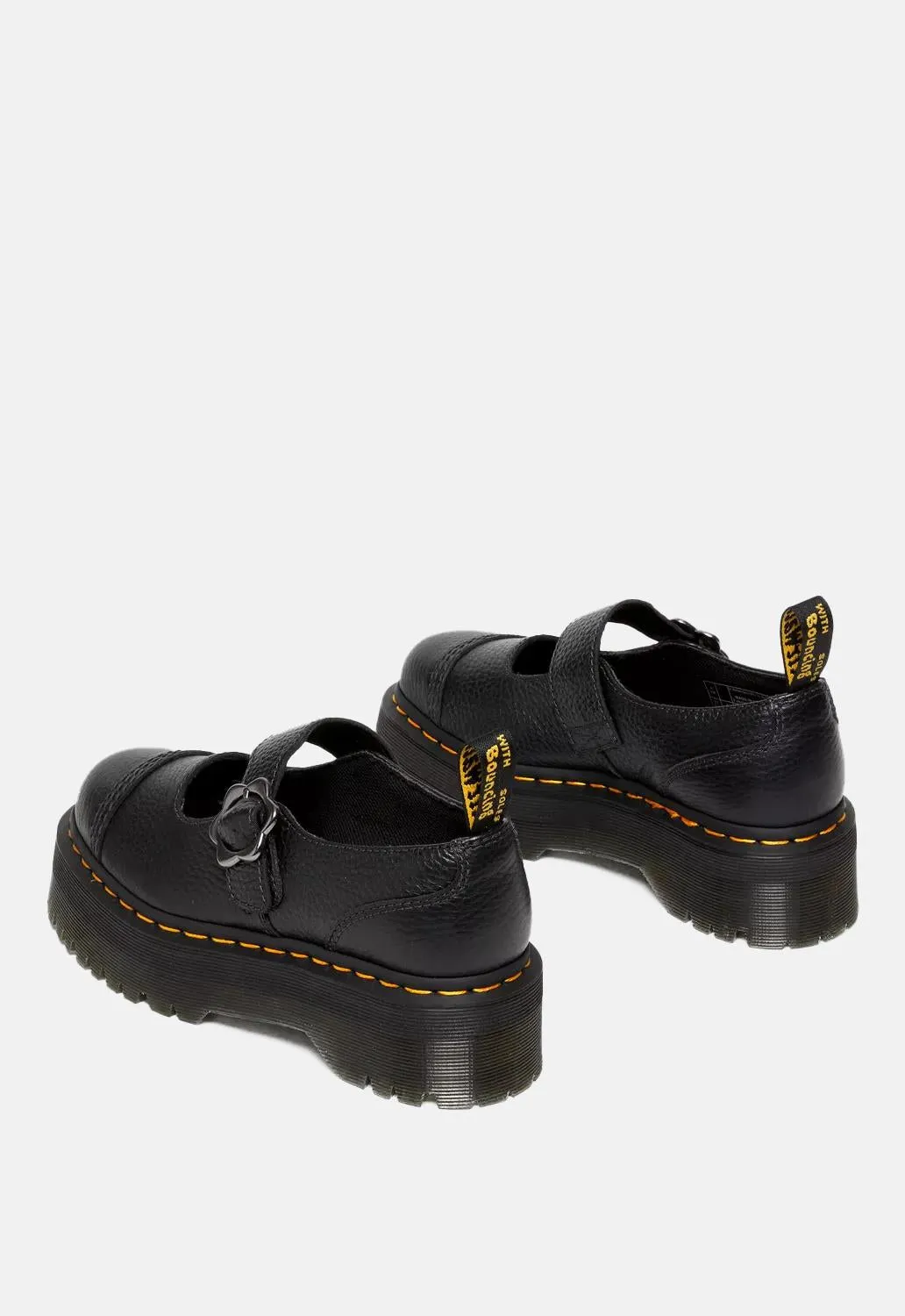 Addina Flower Buckle Leather Platform Shoes sold by Damaged Society product image thumbnail 4