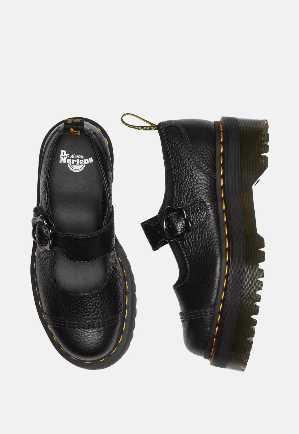 Addina Flower Buckle Leather Platform Shoes sold by Damaged Society product image thumbnail 5