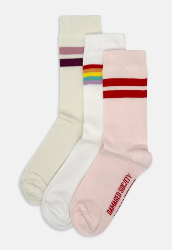 Women's Rainbow 3 Pack Socks sold by Damaged Society