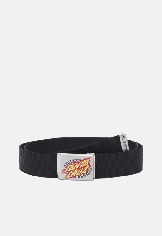 Oval Check Flame Belt sold by Damaged Society