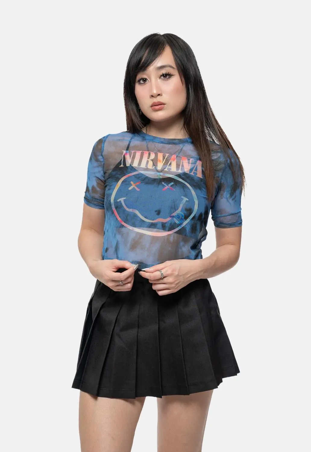 Pastel Happy Mesh Crop Top sold by Damaged Society product image thumbnail 2