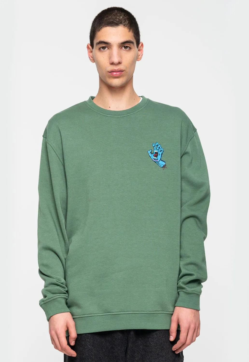 Screaming Hand Chest Crew sold by Damaged Society