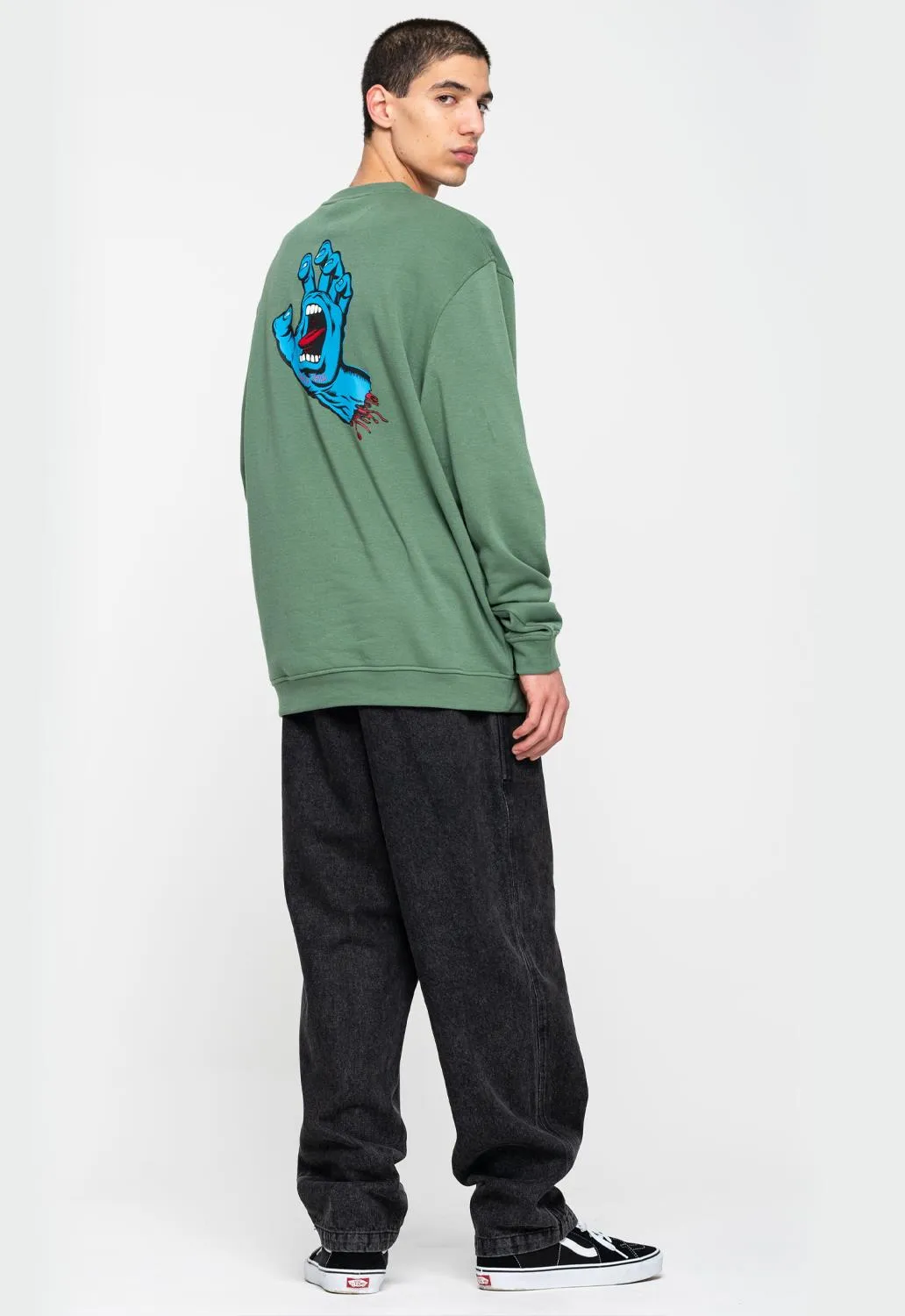 Screaming Hand Chest Crew sold by Damaged Society product image thumbnail 3