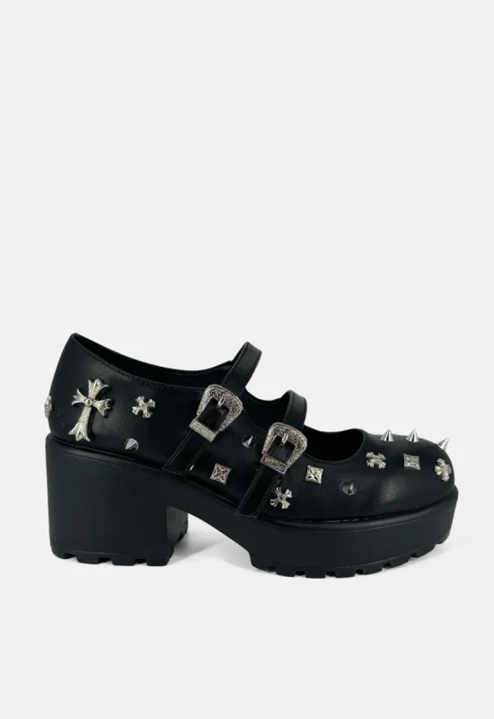 Devil Tears Double Strap Mary Janes sold by Damaged Society