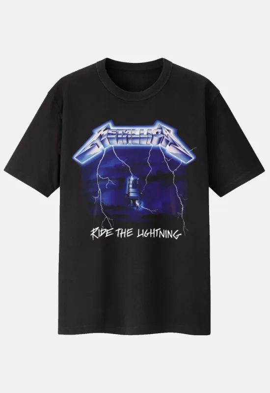 Ride The Lightning Tracks T-Shirt sold by Damaged Society
