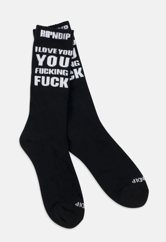 ILY Fuckin Fuck Socks sold by Damaged Society