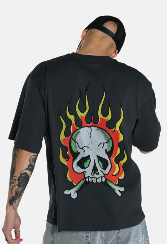 Skull Flame T-Shirt sold by Damaged Society
