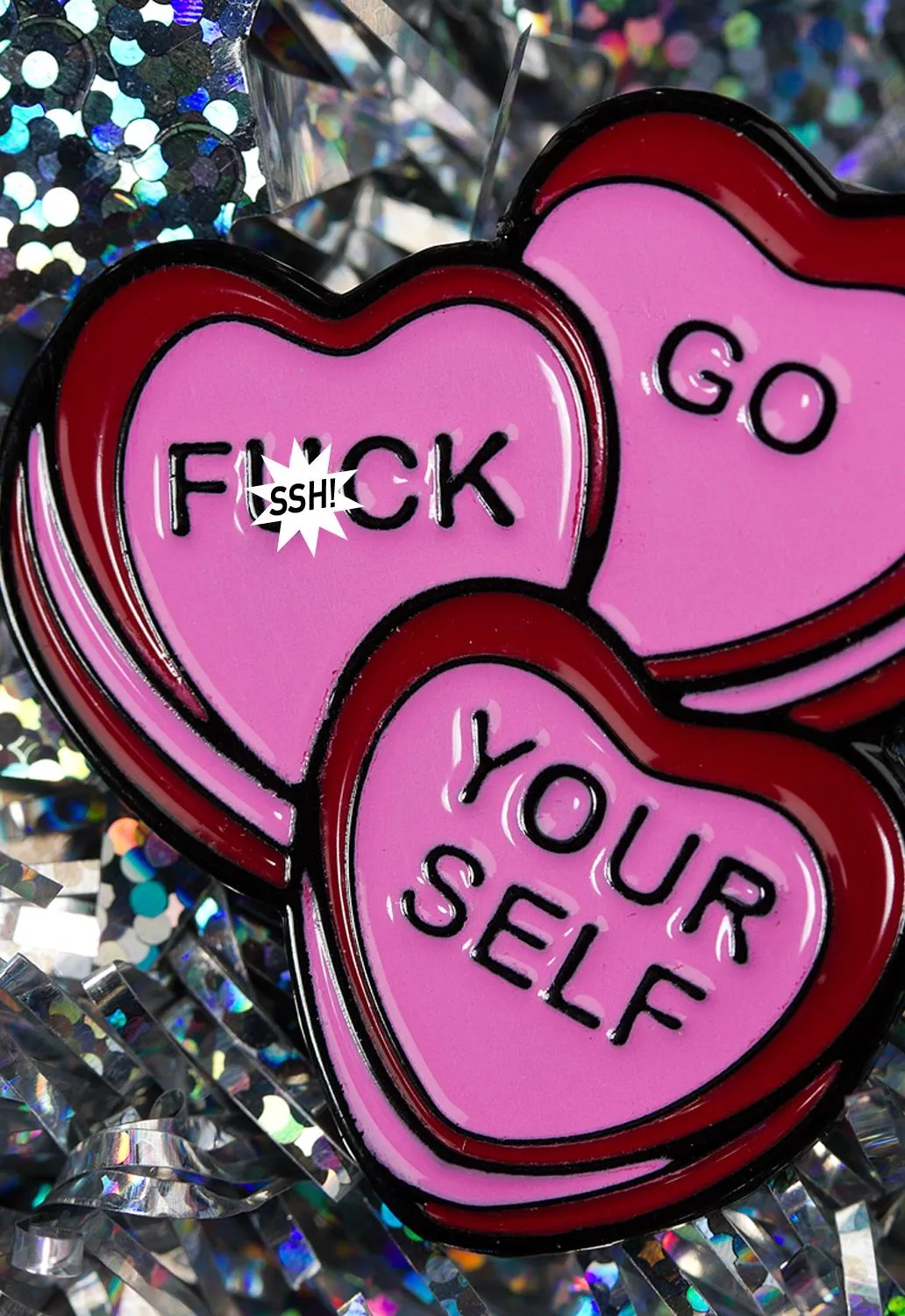 Candy Hearts Pin sold by Damaged Society product image thumbnail 3