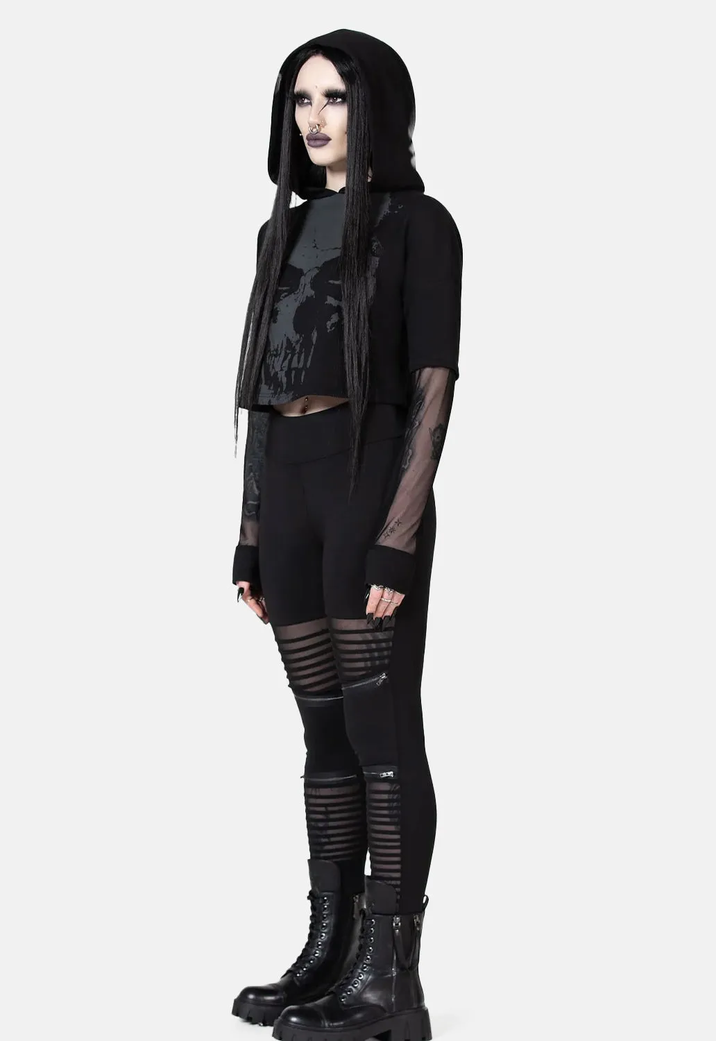 Chilled Bone Crop Hoodie sold by Damaged Society product image thumbnail 3