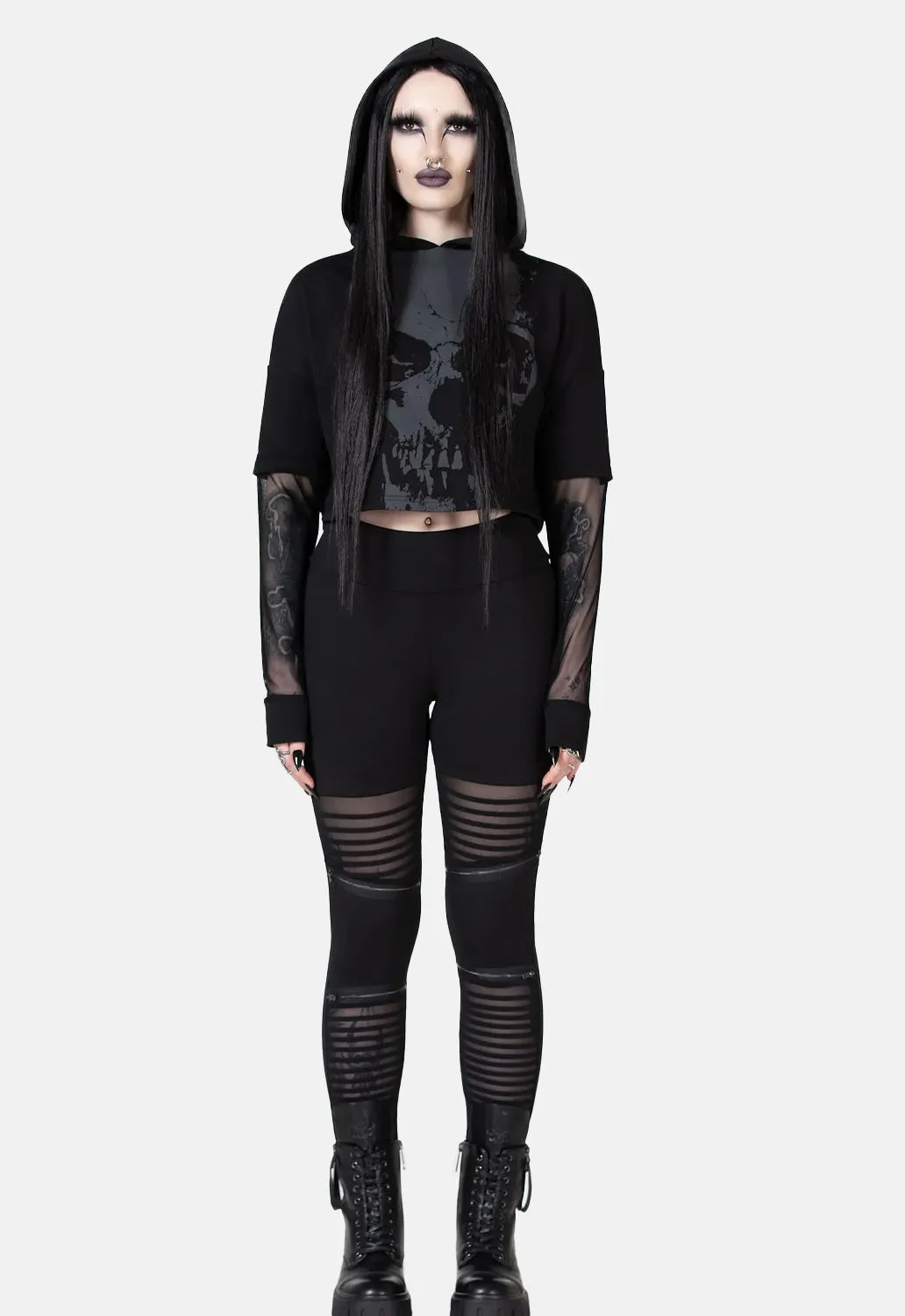 Chilled Bone Crop Hoodie sold by Damaged Society product image thumbnail 2