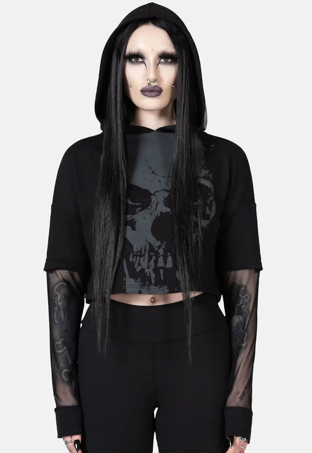 Chilled Bone Crop Hoodie sold by Damaged Society