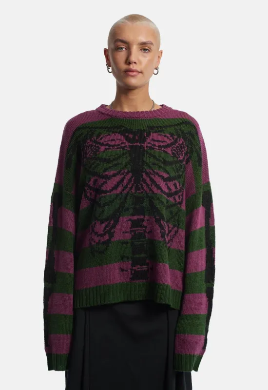 Skeleton Stripe Knit sold by Damaged Society
