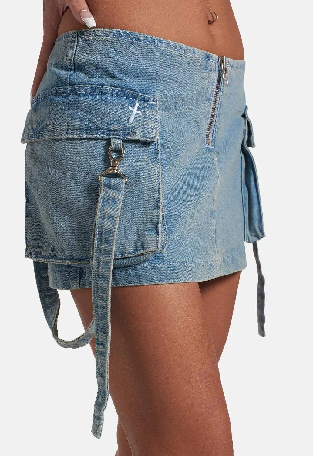 Force Denim Mini Skirt sold by Damaged Society product image thumbnail 2