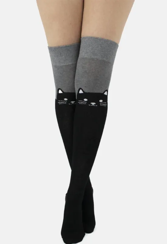 Cat With Tail Over The Knee Socks sold by Damaged Society