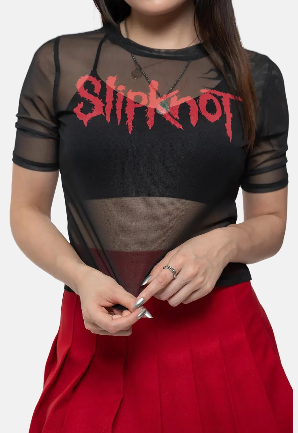 Logo Mesh Crop Top sold by Damaged Society product image thumbnail 4