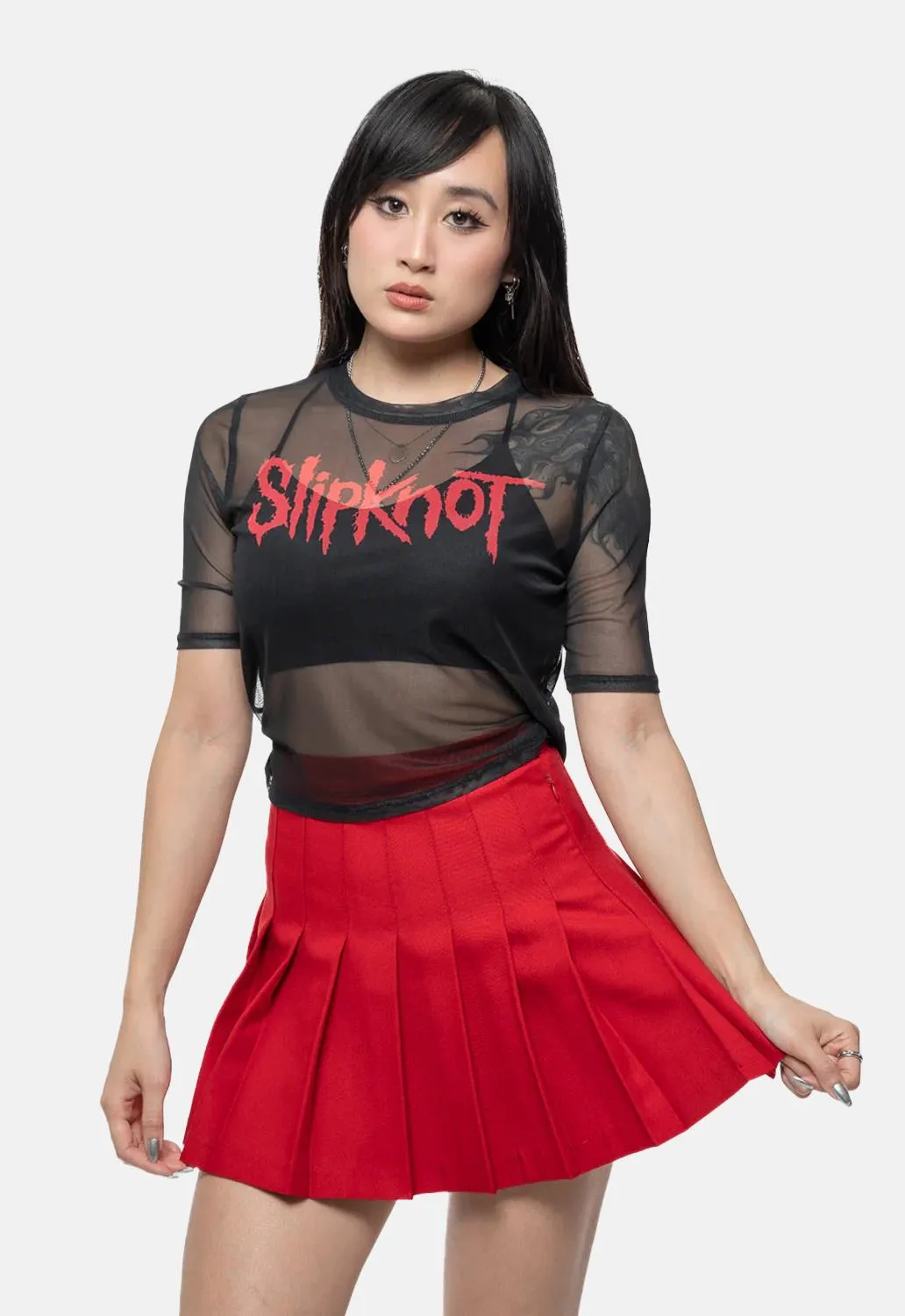Logo Mesh Crop Top sold by Damaged Society product image thumbnail 3