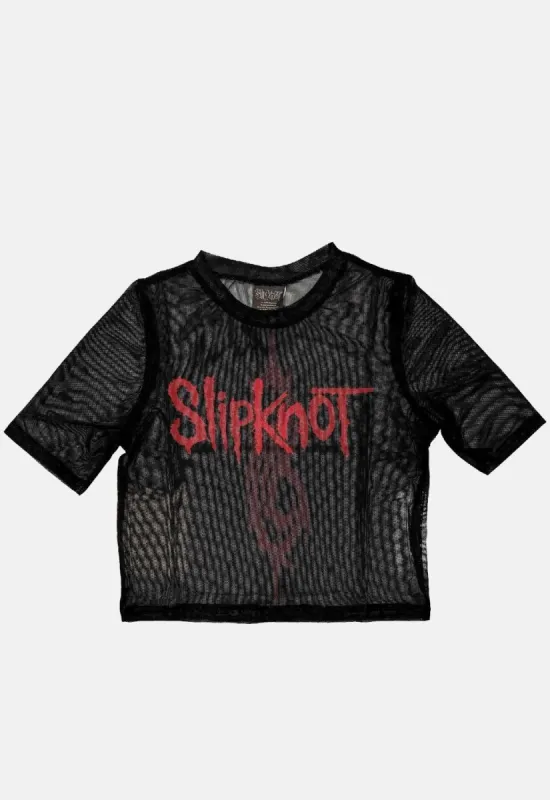 Logo Mesh Crop Top sold by Damaged Society