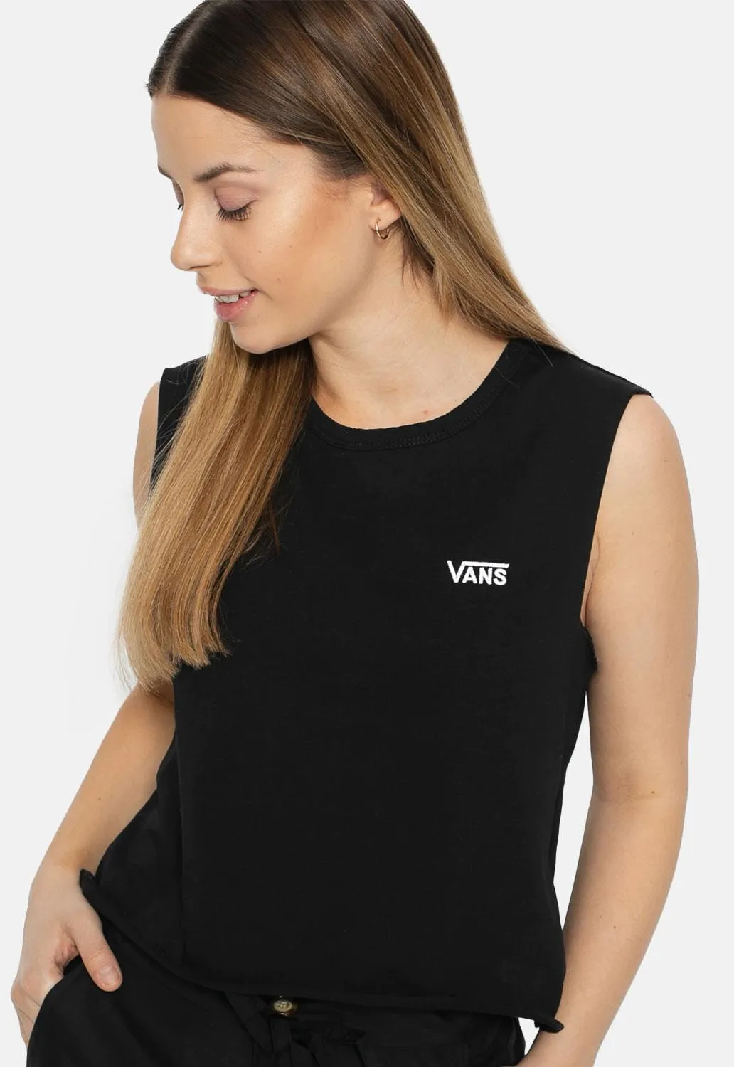 Junior V Muscle Crop Vest sold by Damaged Society