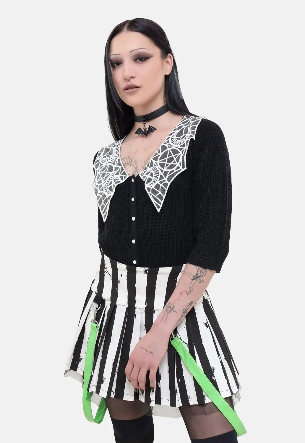 Distressed Stripe Mini Skirt sold by Damaged Society product image thumbnail 2
