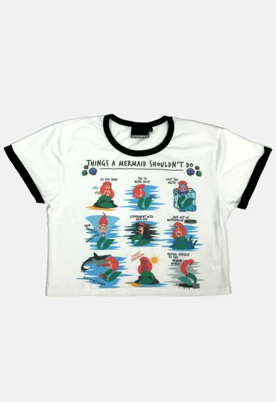 Mermaid Checklist Boxy Crop T-Shirt sold by Damaged Society