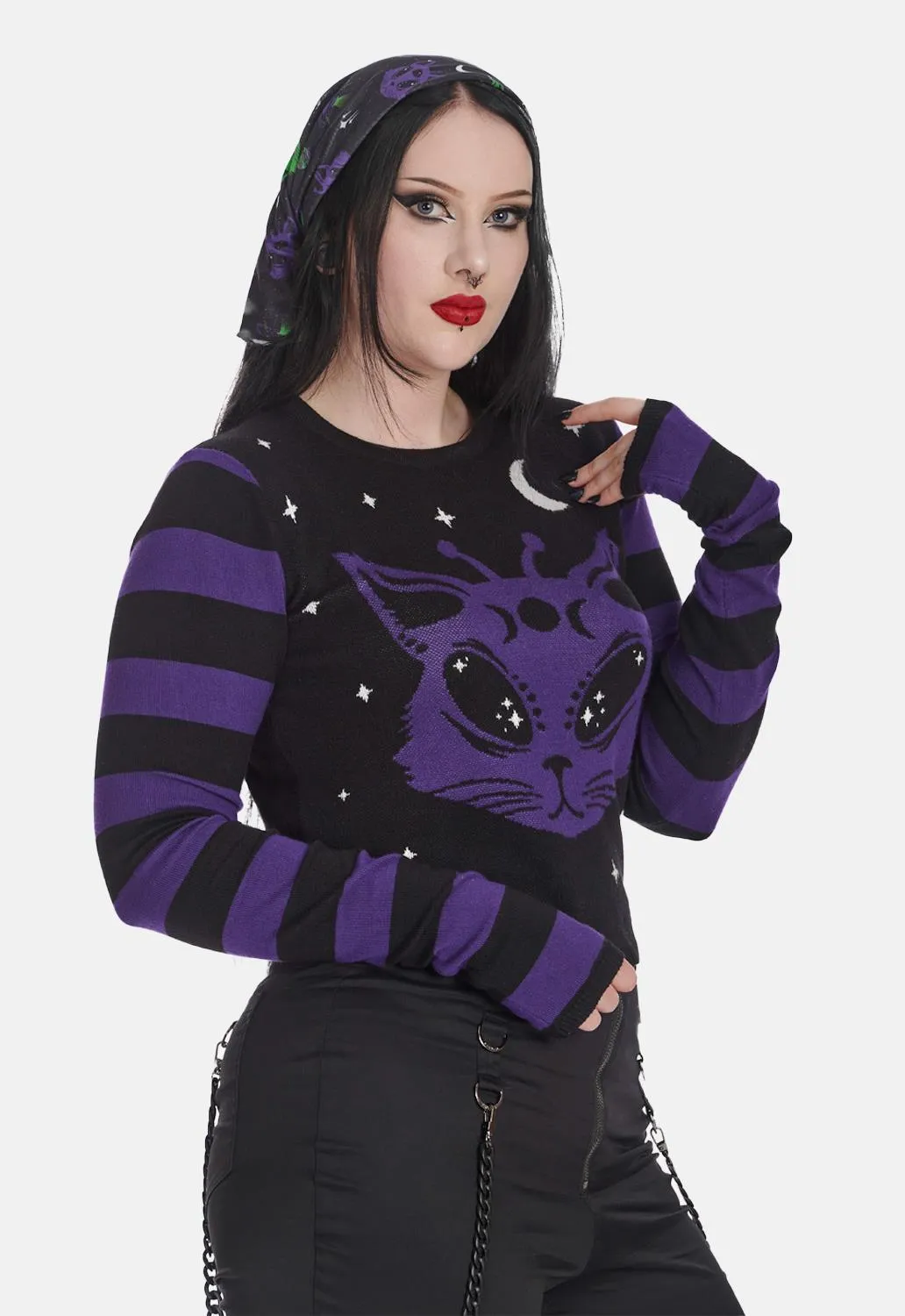 Alien Space Cat Jumper sold by Damaged Society product image thumbnail 2