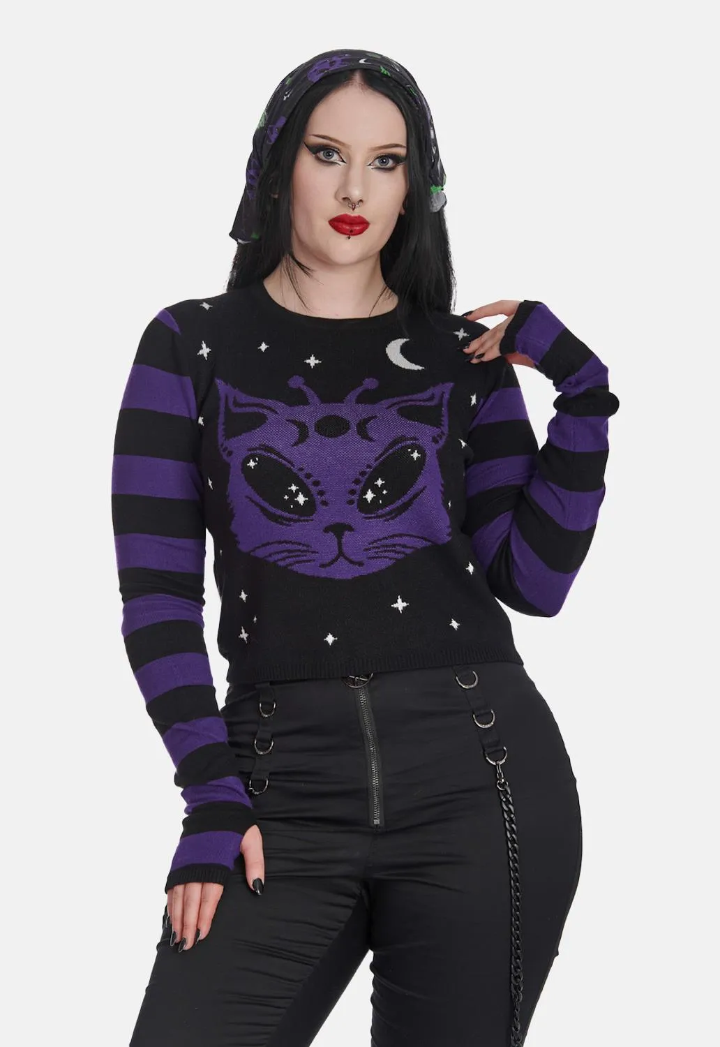 Alien Space Cat Jumper sold by Damaged Society