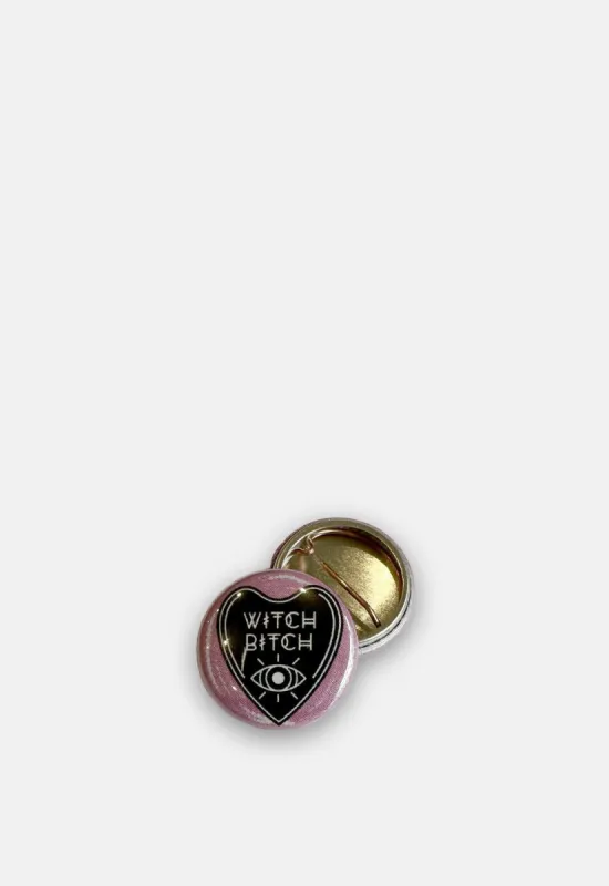 Witch Bitch Button Badge sold by Damaged Society