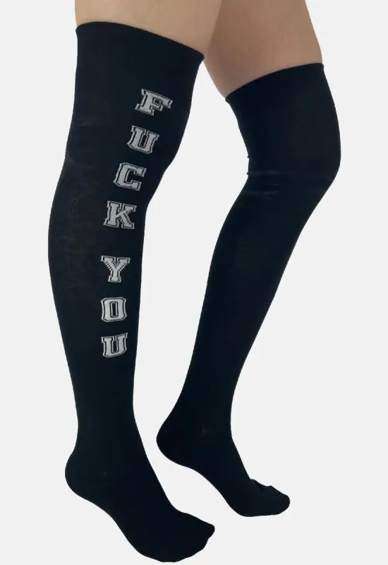 F**k You Over The Knee Socks sold by Damaged Society