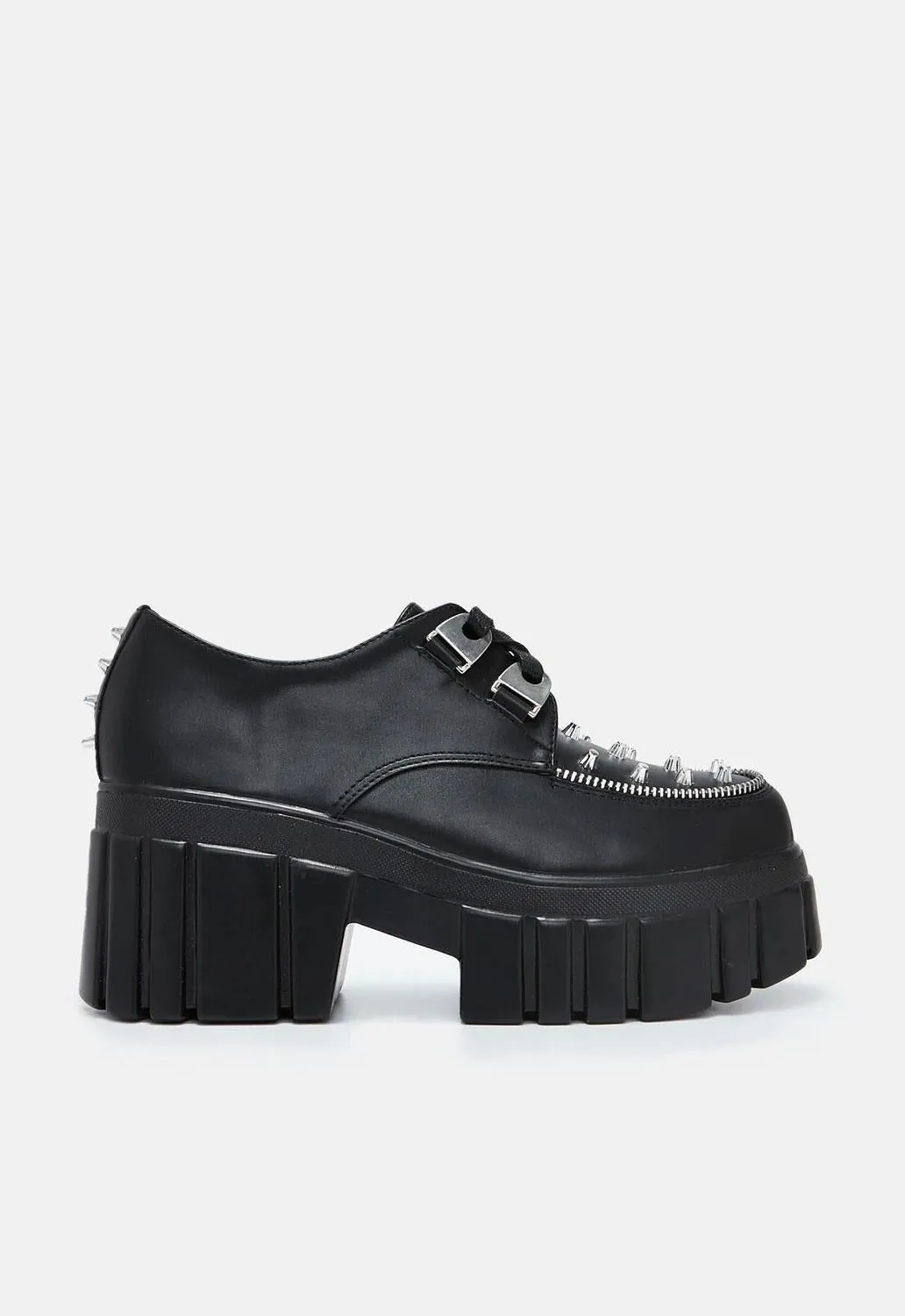 The Creation Black Studded Chunky Shoes sold by Damaged Society