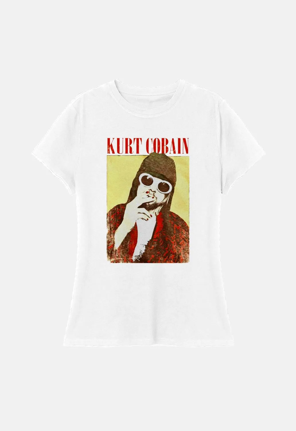 Kurt Cobain Cigarette Women's T-Shirt sold by Damaged Society