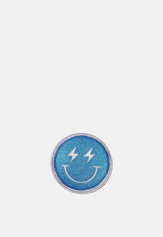 Electric Blue Smiley Patch sold by Damaged Society