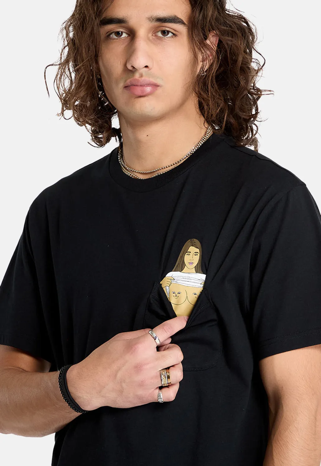 Flash Kitty Pocket T-Shirt sold by Damaged Society product image thumbnail 2