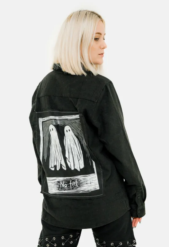 No Feet Flannel Shirt sold by Damaged Society