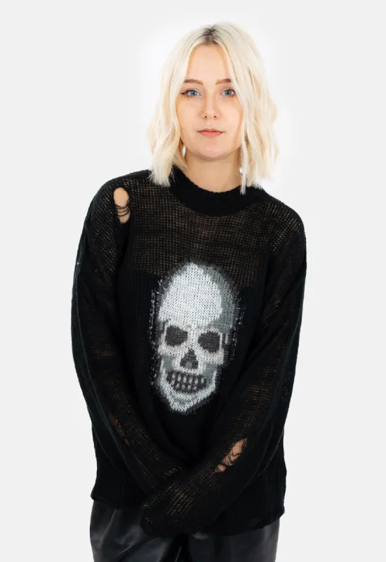 Skull Loose Knit sold by Damaged Society