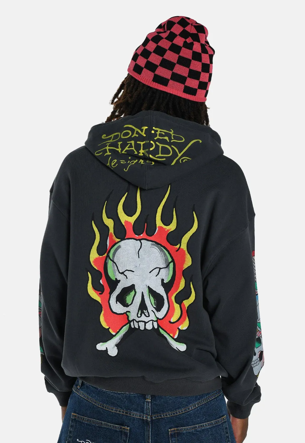 Burning Skull Graphic Hoodie sold by Damaged Society product image thumbnail 2