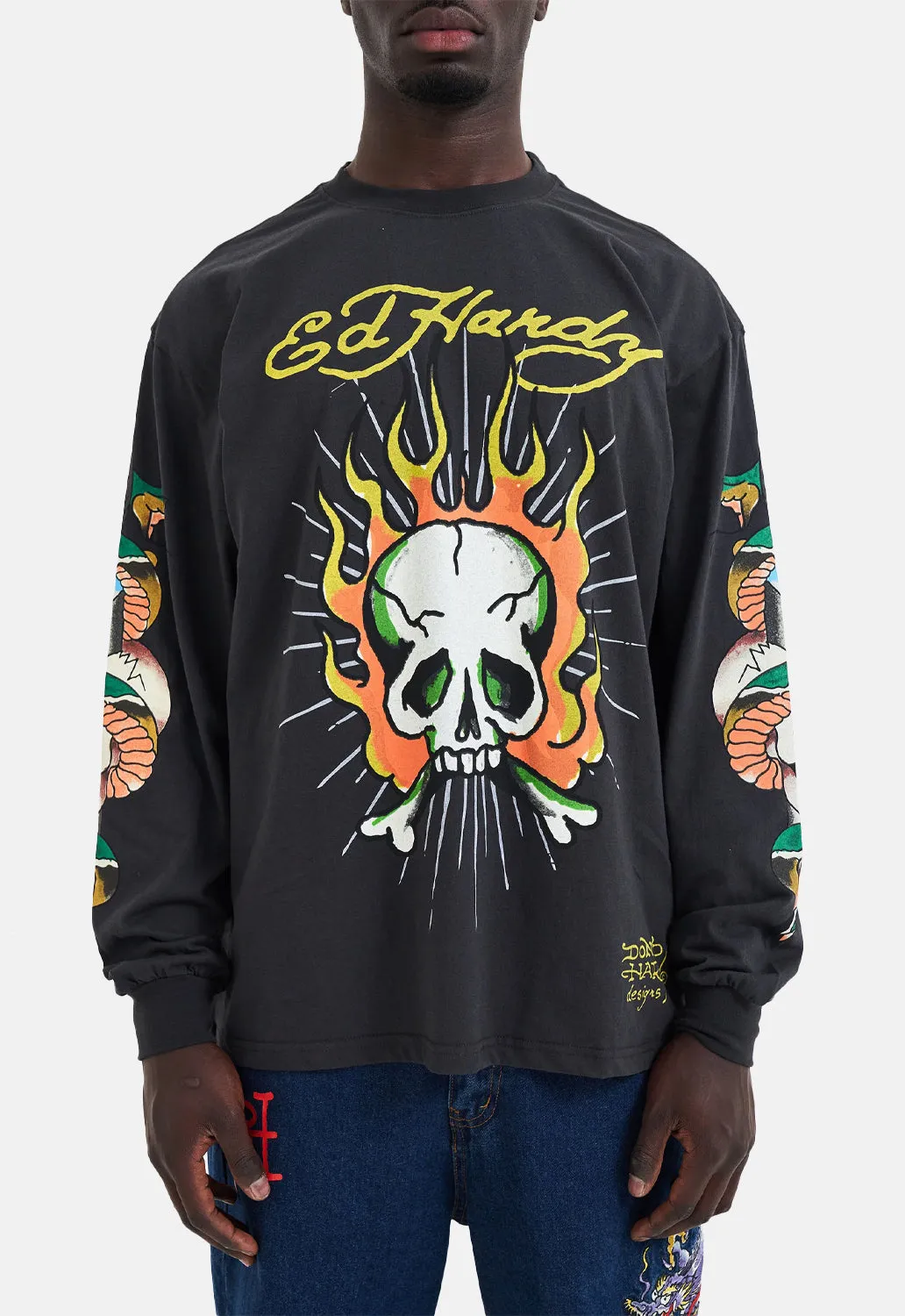 Skull Flame Long Sleeved Top sold by Damaged Society product image thumbnail 4