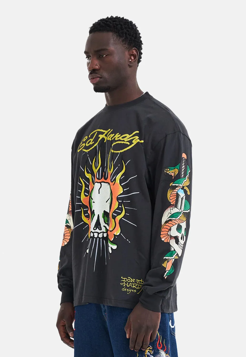 Skull Flame Long Sleeved Top sold by Damaged Society product image thumbnail 3