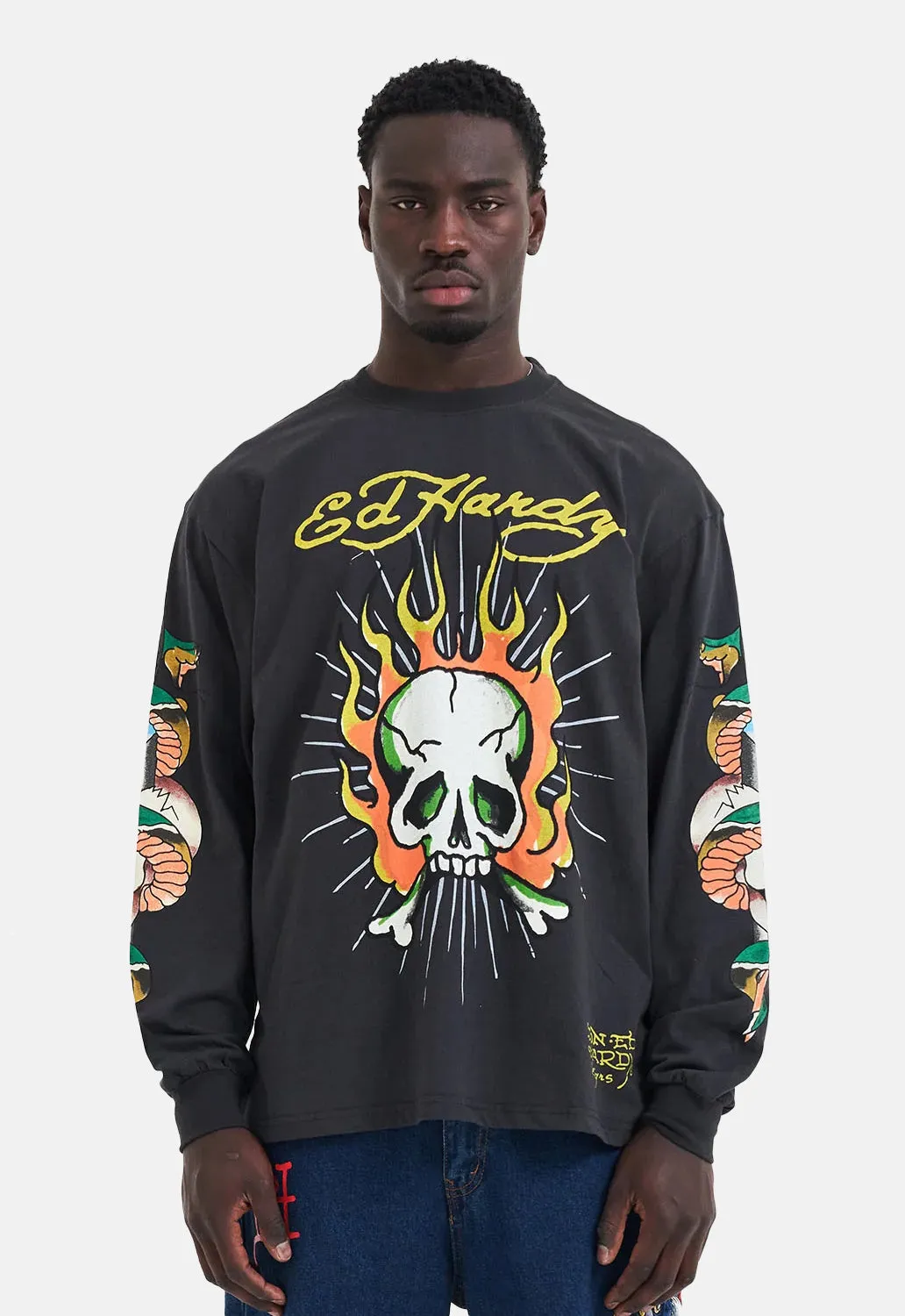 Skull Flame Long Sleeved Top sold by Damaged Society