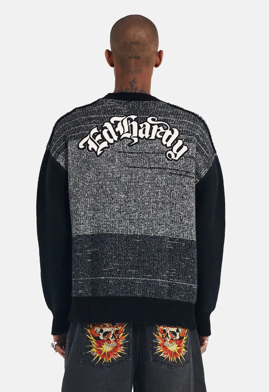 Lucky 13 Skull Knit Cardigan sold by Damaged Society product image thumbnail 2