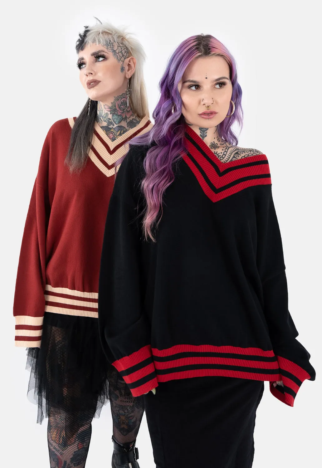 Autumn Oversized V-Neck Knit sold by Damaged Society product image thumbnail 5