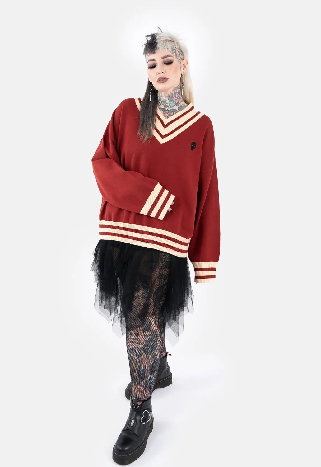 Autumn Oversized V-Neck Knit sold by Damaged Society product image thumbnail 2